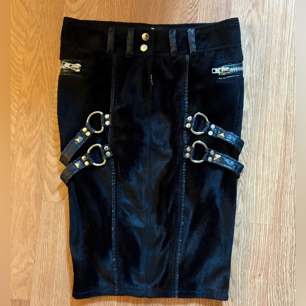 Vintage Y2K Lip Service goth bodycon skirt